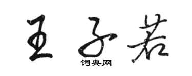 駱恆光王子若行書個性簽名怎么寫