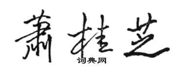 駱恆光蕭桂芝行書個性簽名怎么寫