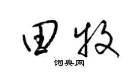 梁錦英田牧草書個性簽名怎么寫