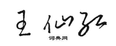 駱恆光王仙紅草書個性簽名怎么寫