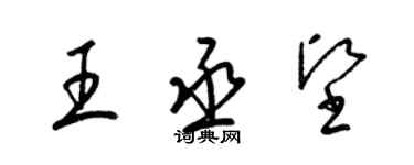 梁錦英王丞堅草書個性簽名怎么寫