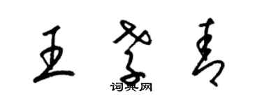 梁錦英王孝青草書個性簽名怎么寫