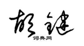 朱錫榮胡鍵草書個性簽名怎么寫