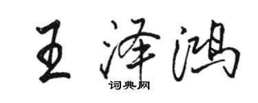 駱恆光王澤鴻行書個性簽名怎么寫