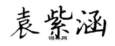 丁謙袁紫涵楷書個性簽名怎么寫
