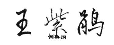 駱恆光王紫鵑行書個性簽名怎么寫