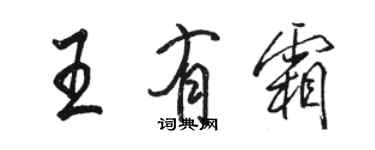 駱恆光王有霜行書個性簽名怎么寫