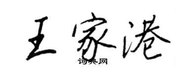 王正良王家港行書個性簽名怎么寫