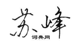 駱恆光蘇峰行書個性簽名怎么寫