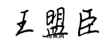王正良王盟臣行書個性簽名怎么寫