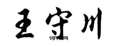 胡問遂王守川行書個性簽名怎么寫