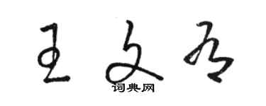 駱恆光王文有草書個性簽名怎么寫