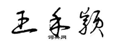 曾慶福王禾穎草書個性簽名怎么寫