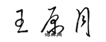 駱恆光王原月草書個性簽名怎么寫