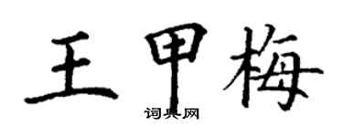 丁謙王甲梅楷書個性簽名怎么寫