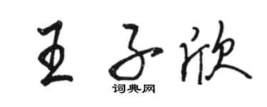 駱恆光王子欣行書個性簽名怎么寫