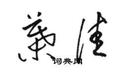 駱恆光葉佳草書個性簽名怎么寫