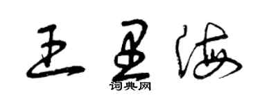 曾慶福王裏海草書個性簽名怎么寫