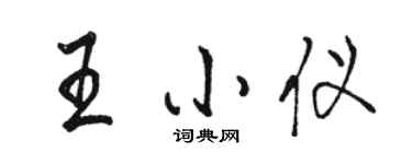 駱恆光王小儀行書個性簽名怎么寫