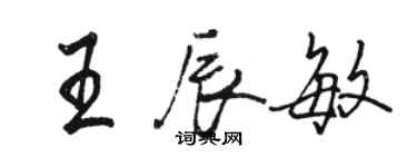 駱恆光王辰敏行書個性簽名怎么寫