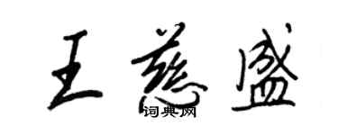 王正良王慈盛行書個性簽名怎么寫