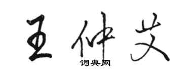 駱恆光王仲艾行書個性簽名怎么寫