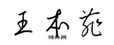 梁錦英王本菲草書個性簽名怎么寫