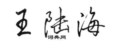 駱恆光王陸海行書個性簽名怎么寫