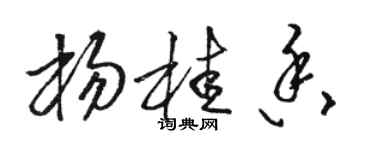 駱恆光楊桂香草書個性簽名怎么寫