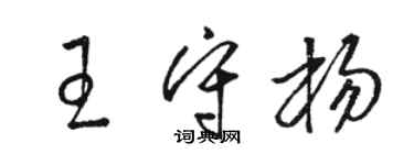 駱恆光王守楊草書個性簽名怎么寫