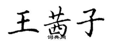 丁謙王茜子楷書個性簽名怎么寫