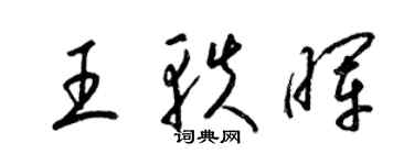 梁錦英王軼暉草書個性簽名怎么寫