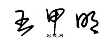 朱錫榮王甲明草書個性簽名怎么寫