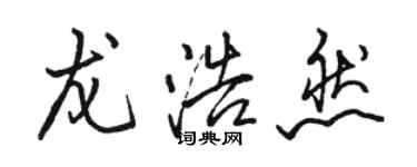 駱恆光龍浩然行書個性簽名怎么寫