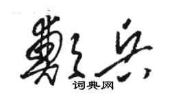 駱恆光鄭兵草書個性簽名怎么寫