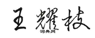 駱恆光王耀枝行書個性簽名怎么寫