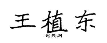 袁強王植東楷書個性簽名怎么寫