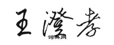 駱恆光王澄孝行書個性簽名怎么寫