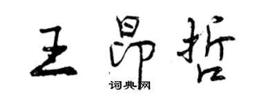 曾慶福王昂哲行書個性簽名怎么寫