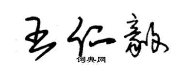 朱錫榮王仁毅草書個性簽名怎么寫
