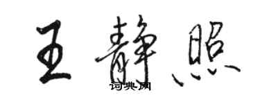 駱恆光王靜照行書個性簽名怎么寫