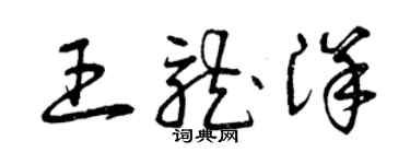 曾慶福王龍洋草書個性簽名怎么寫