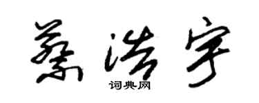 朱錫榮蔡浩宇草書個性簽名怎么寫