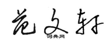 駱恆光範文軒草書個性簽名怎么寫