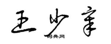 曾慶福王少章草書個性簽名怎么寫