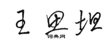 駱恆光王思坦草書個性簽名怎么寫