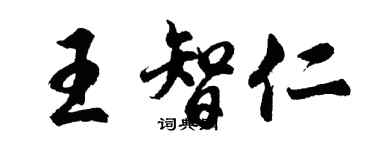 胡問遂王智仁行書個性簽名怎么寫