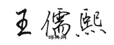 駱恆光王儒熙行書個性簽名怎么寫