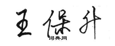 駱恆光王保升行書個性簽名怎么寫