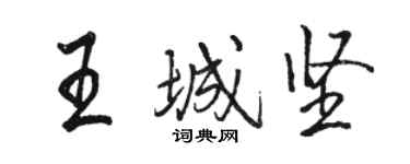 駱恆光王城堅行書個性簽名怎么寫